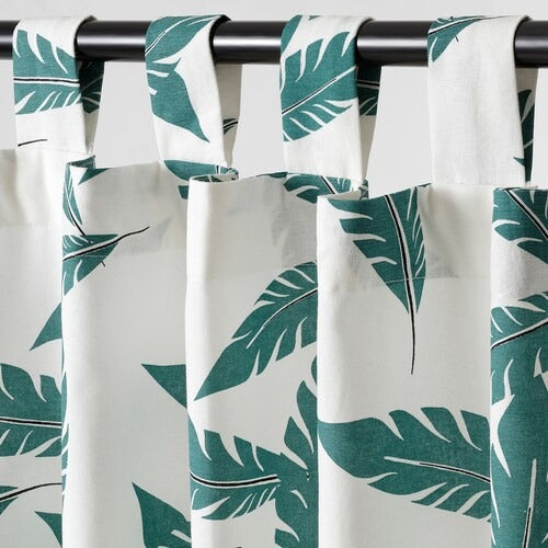 IKEA Buskmatare Curtains 1 pair leaf pattern