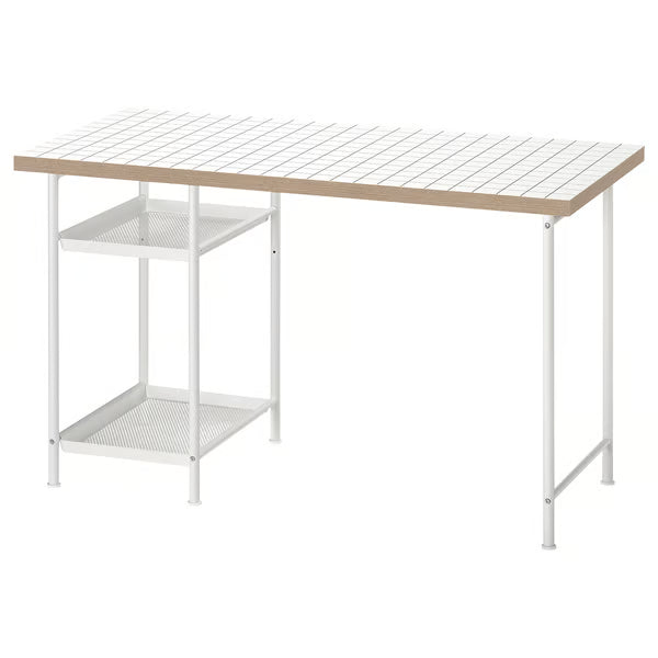 IKEA LAGKAPTEN / SPAND Desk, black-brown/white, 120x60 cm (47 1/4x23 5/8 ")