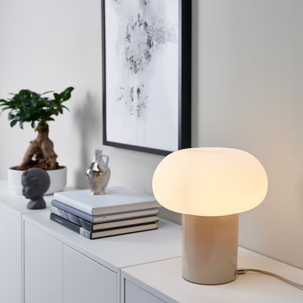 IKEA DEJSA Table lamp, beige/opal white glass | IKEA Table Lamps | Eachdaykart