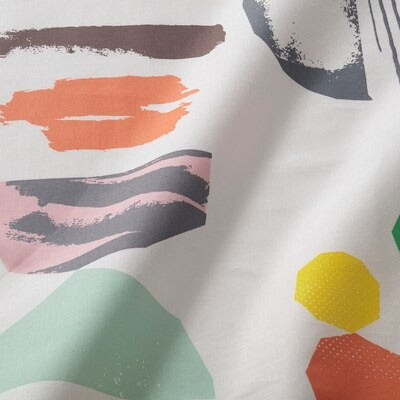 IKEA DOFTKLINT Flat sheet and pillowcase, white/multicolour, 150x260/50x80 cm (59x102/20x31 ") | IKEA Bed linen | Eachdaykart