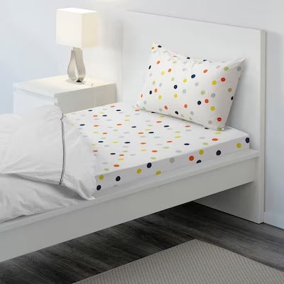 IKEA DROMLAND Flat sheet and pillowcase, multicolour, 150x250/50x80 cm (59x98/20x31 ") | IKEA Bed linen | Eachdaykart