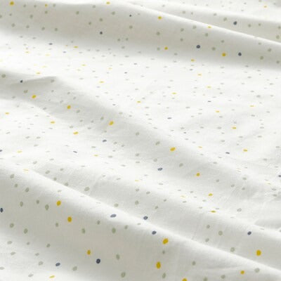 IKEA DROMSLOTT Fitted sheet for cot, dot pattern green/multicolour, 60x120 cm (24x47 ") | IKEA Bed linen | Eachdaykart