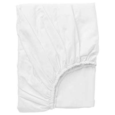 IKEA DVALA Fitted sheet, white, 80x200 cm (31x79 ") | IKEA Bed linen | Eachdaykart