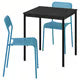 IKEA SANDSBERG Table and 2 chairs, black black/black, 67x67 cm (26 3/8x26 3/8 ")