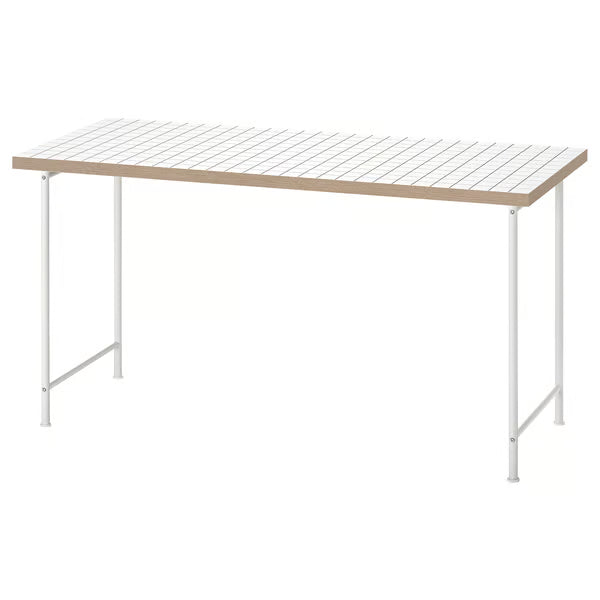 IKEA LAGKAPTEN / SPAND Desk, black-brown/white, 140x60 cm (55 1/8x23 5/8 ")