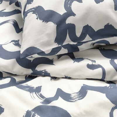 IKEA EKPURPURMAL Duvet cover and pillowcase, white blue/cloud, 150x200/50x80 cm (59x79/20x31 ") | IKEA Bed linen | Eachdaykart