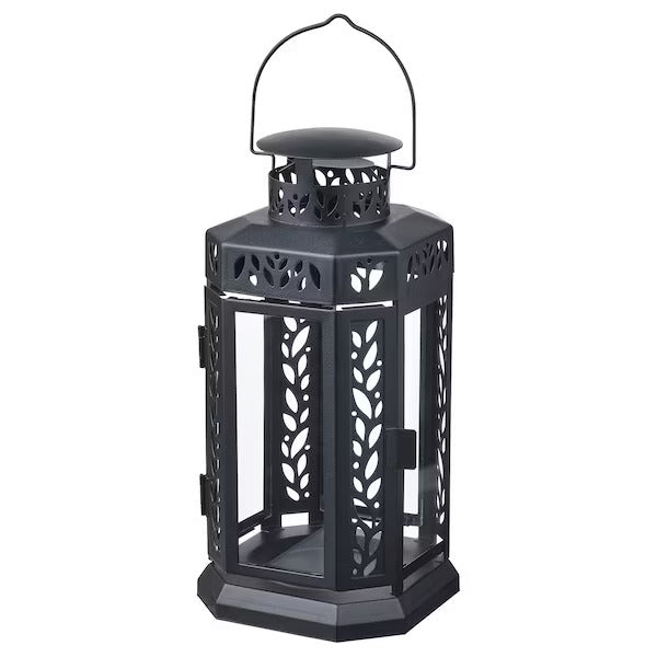 IKEA ENRUM Lantern f block candle, in/outdoor, black, 28 cm (11 ") | IKEA Lanterns