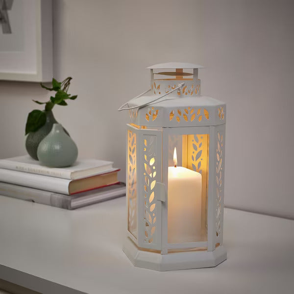 IKEA ENRUM Lantern f block candle, in/outdoor, white, 28 cm (11 ") | IKEA Lanterns