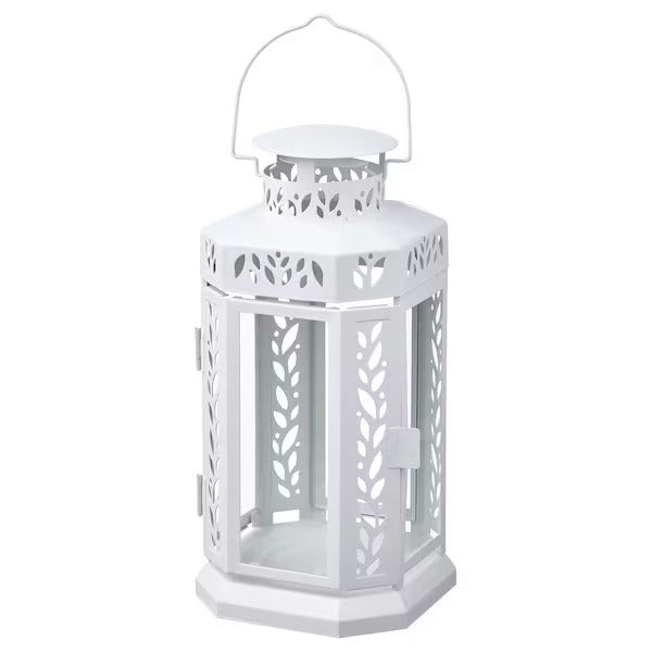 IKEA ENRUM Lantern f block candle, in/outdoor, white, 28 cm (11 ") | IKEA Lanterns