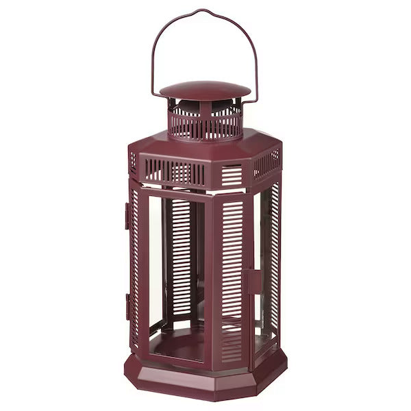 IKEA ENRUM Lantern for pillar candle, in/out, brown-red, 28 cm (11 ") | IKEA Lanterns