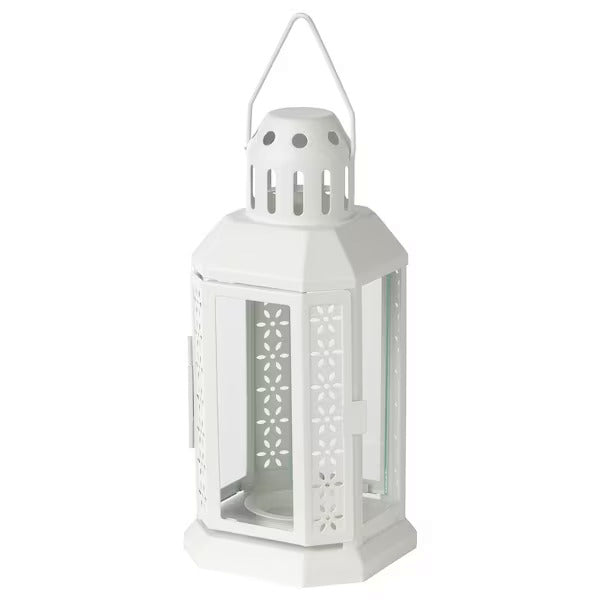 IKEA ENRUM Lantern for tealight, in/outdoor, white | IKEA Lanterns