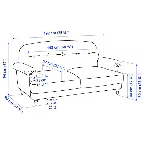 IKEA Esseboda 2 seat sofa knaback light beige birch
