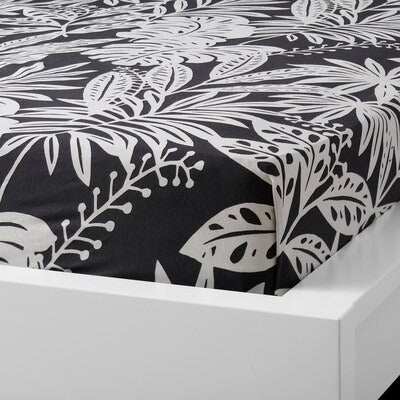 IKEA FAGERGINST Flat sheet and pillowcase, grey/white, 150x260/50x80 cm (59x102/20x31 ") | IKEA Bed linen | Eachdaykart