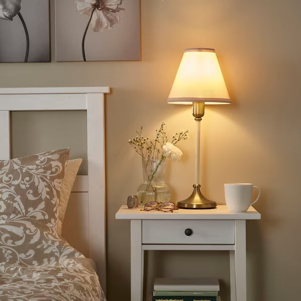 IKEA FLYGHOJD Table lamp, brass/beige | IKEA Table Lamps | Eachdaykart