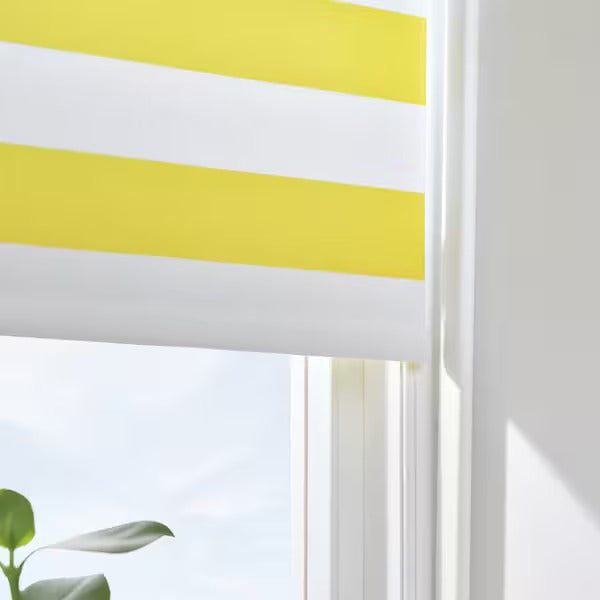 IKEA Fridans block out roller blind white yellow striped