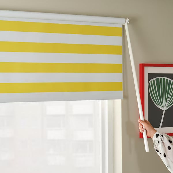 IKEA Fridans block out roller blind white yellow striped