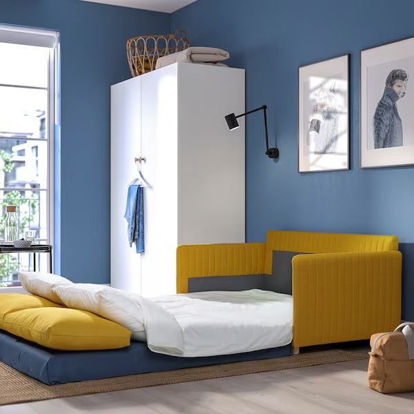 IKEA Fridhult sofa bed skiftebo yellow