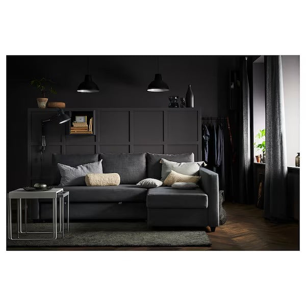 IKEA Friheten corner sofa bed with storage skiftebo dark grey