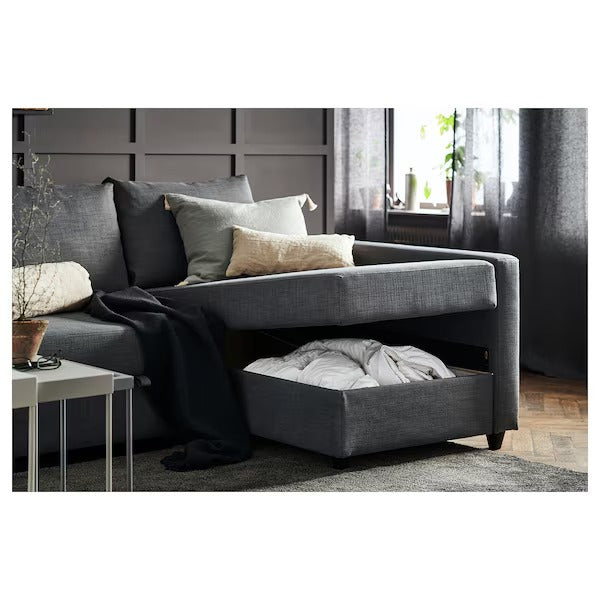 IKEA Friheten corner sofa bed with storage skiftebo dark grey