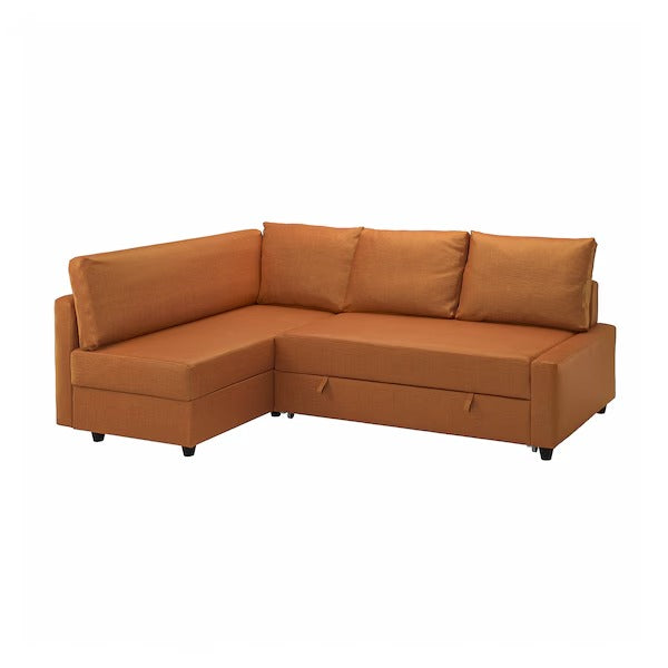 IKEA Friheten klagshamn corner sofa bed faringe brown orange