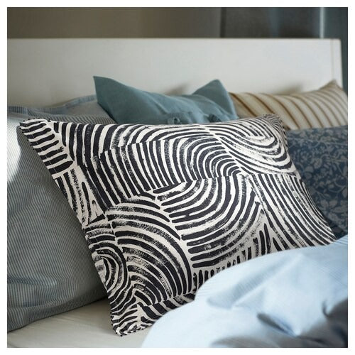 IKEA FRODD Pillowcase, black/stripe, 50x80 cm (20x31 ") | IKEA Bed linen | Eachdaykart
