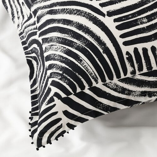 IKEA FRODD Pillowcase, black/stripe, 50x80 cm (20x31 ") | IKEA Bed linen | Eachdaykart