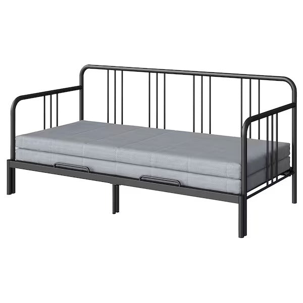 IKEA Fyresdal day bed with 2 mattresses black agotnes firm