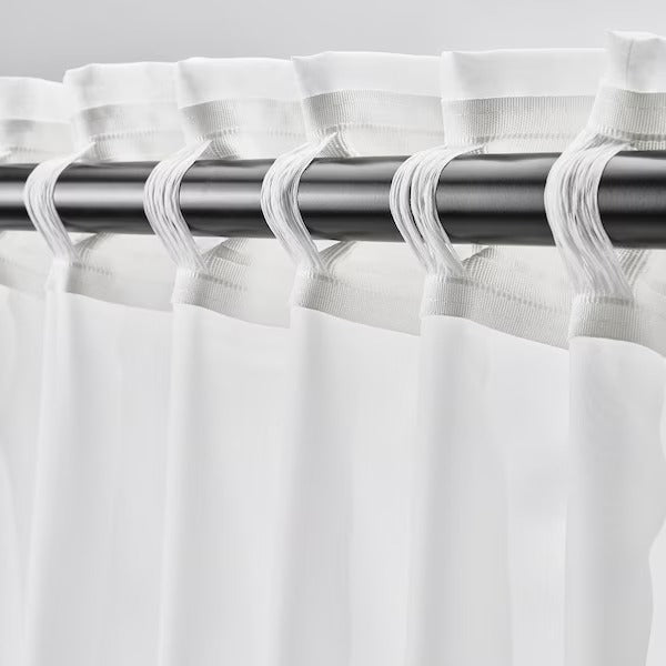 IKEA Glasort sheer curtain grey blue dark beige