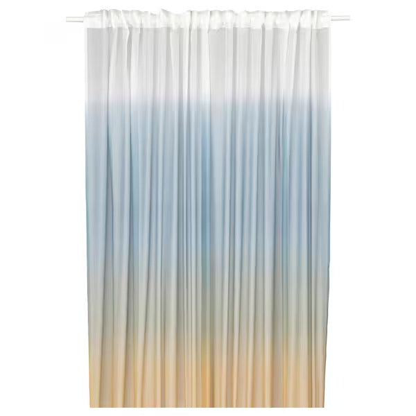IKEA Glasort sheer curtain grey blue dark beige