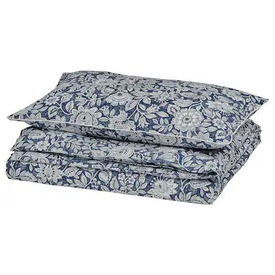 IKEA GLESSTARR Bettbezug und Kissenbezug, dunkelblau/weiß, 150x200/50x80 cm (59x79/20x31 ") | IKEA Bettwäsche | Eachdaykart