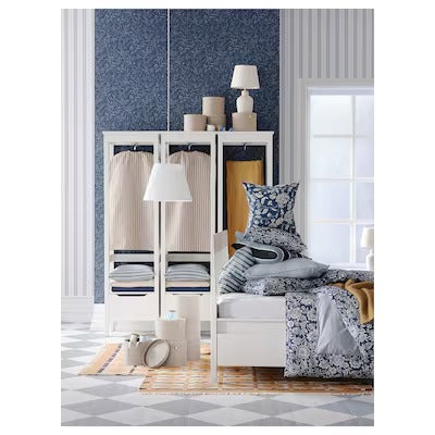 IKEA GLESSTARR Duvet cover and pillowcase, dark blue/white, 150x200/50x80 cm (59x79/20x31 ") | IKEA Bed linen | Eachdaykart