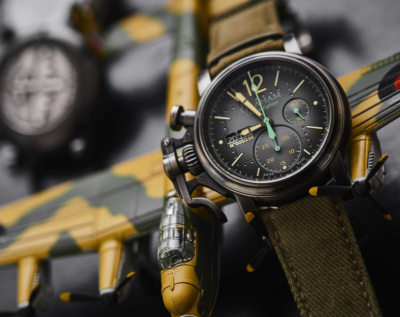 Graham Chronofighter Vintage Aircraft Grey PVD Automatic Watch for Men