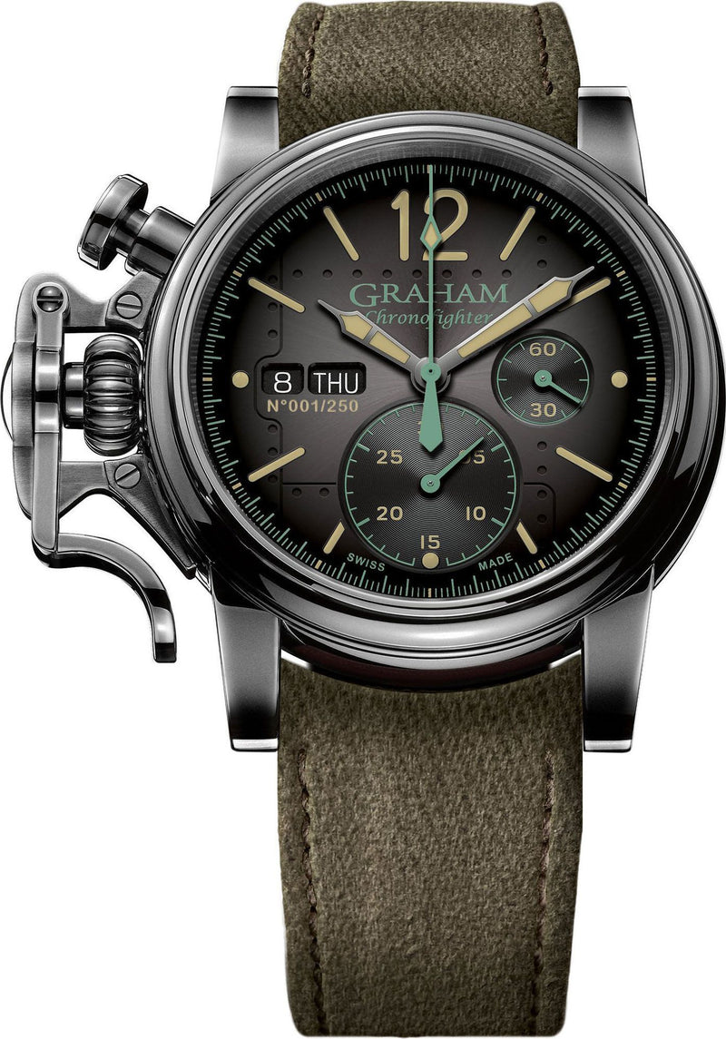 Graham Chronofighter Vintage Aircraft Grey PVD Automatic Watch for Men