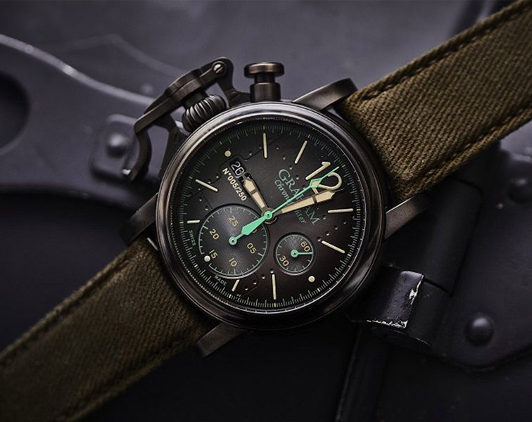 Graham Chronofighter Vintage Aircraft Grey PVD Automatic Watch for Men