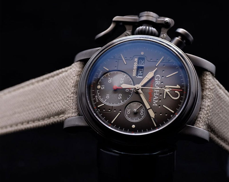Graham Chronofighter Vintage Aircraft Black PVD Automatic Watch for Men