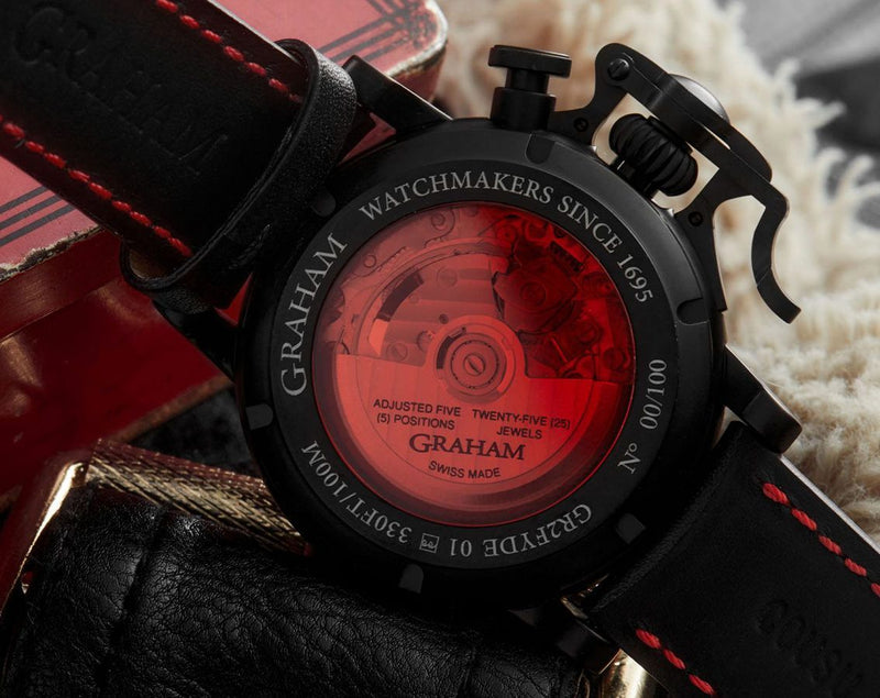 Graham Chronofighter Vintage DLC Red Limited Edition Automatic Watch for Men