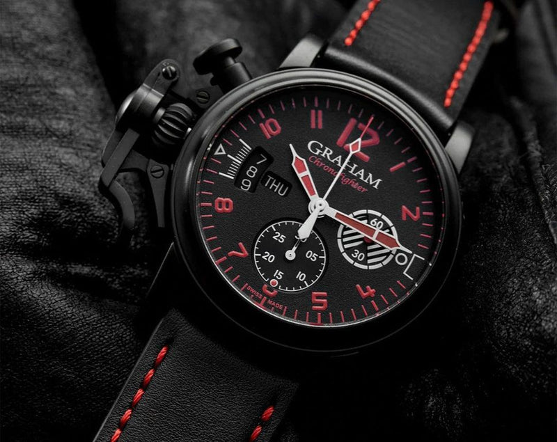 Graham Chronofighter Vintage DLC Red Limited Edition Automatic Watch for Men