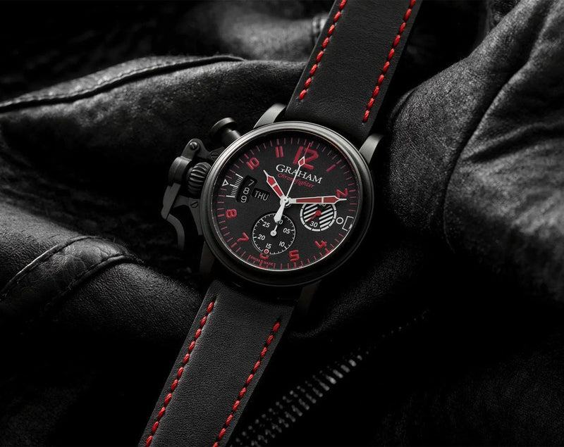 Graham Chronofighter Vintage DLC Red Limited Edition Automatic Watch for Men