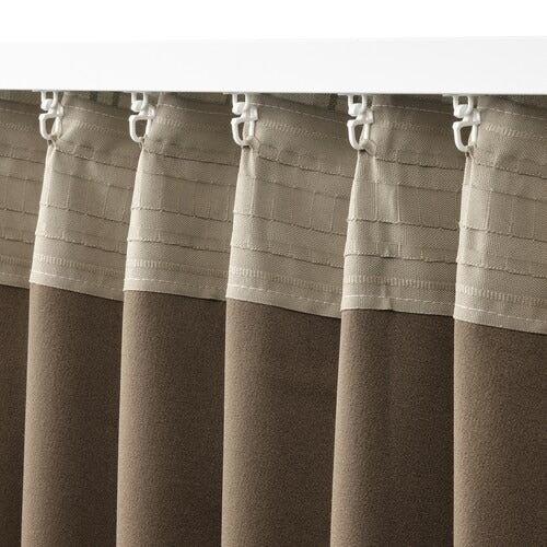 IKEA HAGGVECKMAL Room darkening curtains, 1 pair, beige, 145x250 cm (57x98 ")) | IKEA Curtains | Eachdaykart