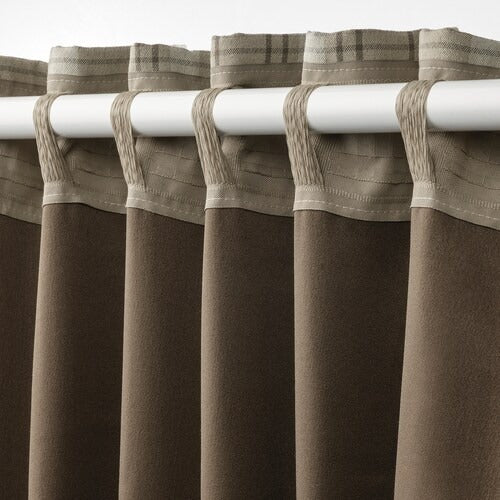 IKEA HAGGVECKMAL Room darkening curtains, 1 pair, beige, 145x250 cm (57x98 ")) | IKEA Curtains | Eachdaykart