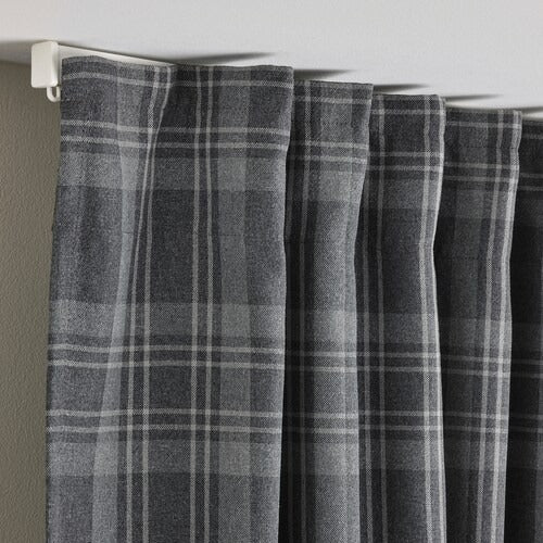 IKEA HAGGVECKMAL Room darkening curtains, 1 pair, dark grey, 145x250 cm (57x98 ") | IKEA Curtains | Eachdaykart