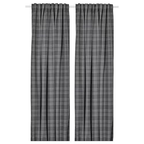 IKEA Haggveckmal Room darkening curtains 1 pair dark grey