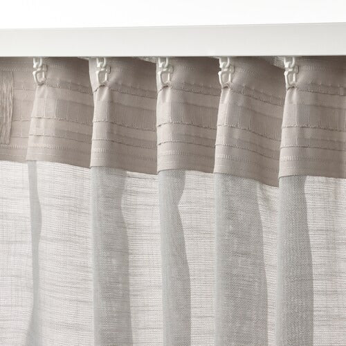 IKEA HALLEBRACKA Sheer curtains, 1 pair, light grey, 145x250 cm (57x98 ") | IKEA Curtains | Eachdaykart