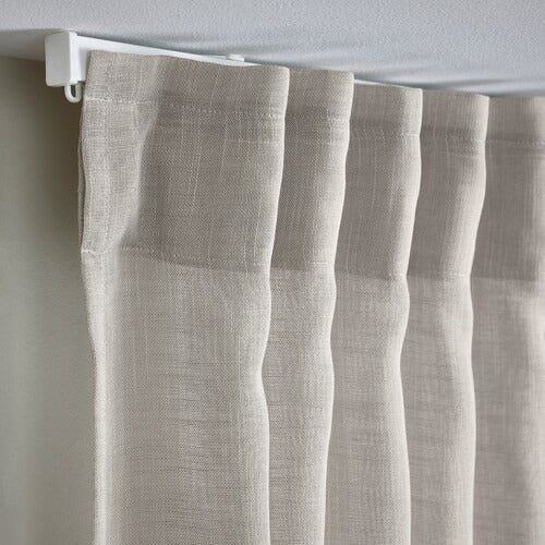 IKEA HALLEBRACKA Sheer curtains, 1 pair, light grey, 145x250 cm (57x98 ") | IKEA Curtains | Eachdaykart