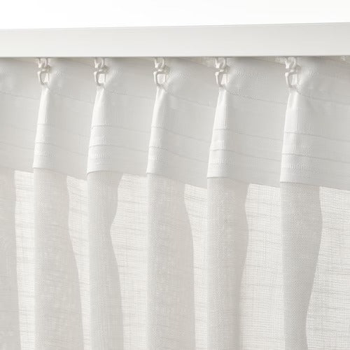 IKEA HALLEBRACKA Sheer curtains, 1 pair, white, 145x250 cm (57x98 ") | IKEA Curtains | Eachdaykart