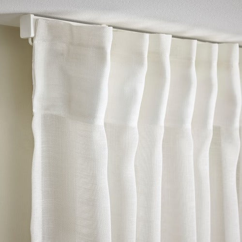 IKEA HALLEBRACKA Sheer curtains, 1 pair, white, 145x250 cm (57x98 ") | IKEA Curtains | Eachdaykart