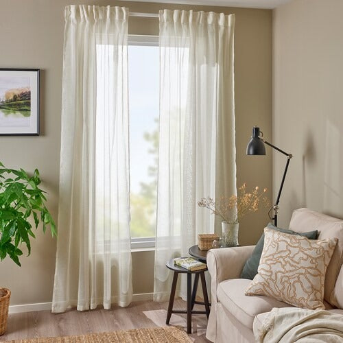 IKEA Hallebracka Sheer curtains 1 pair white