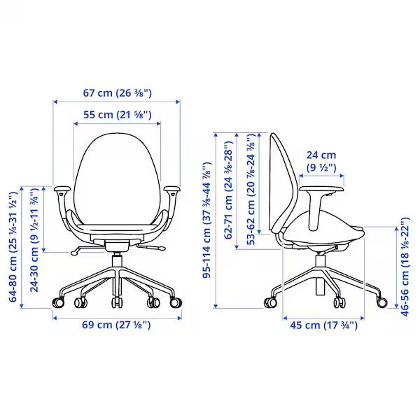 IKEA Hattefjall office chair with armrests