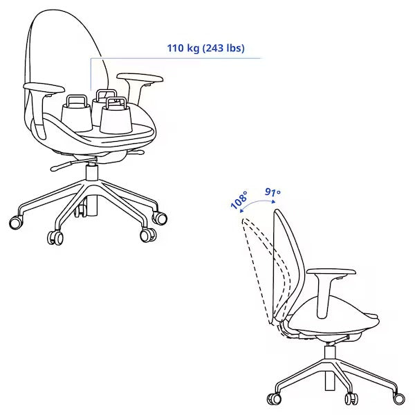 IKEA Hattefjall office chair with armrests