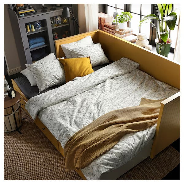 IKEA Hemnes day bed frame with 3 drawers yellow